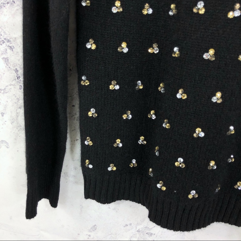 NWT Saks Fifth Avenue cashmere rhinestone sweater - Picture 3 of 6